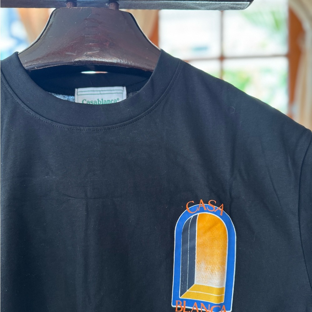 Casablanca Tennis Club L’arche De Nuit Black T Shirt Size Large - Picture 3 of 4